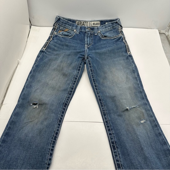 Ariat B4 Jeans Boys Size 16 Relaxed Boot Cut Denim Work Cowboy - Picture 3 of 12